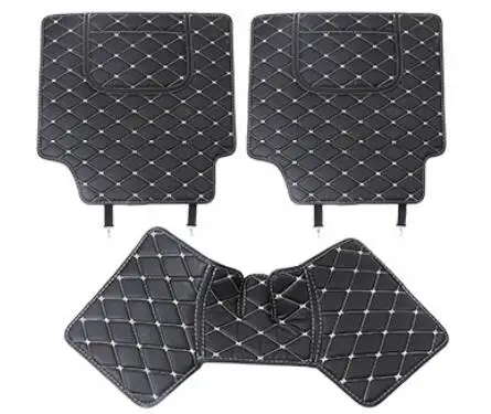 Black 3PCS Стильный кожаный для ключа от автомобиля задний багажник для заднего колеса антиударная площадка анти-коврик для ванной для Toyota Camry 8th автомобильные аксессуары - Название цвета: Black 3PCS
