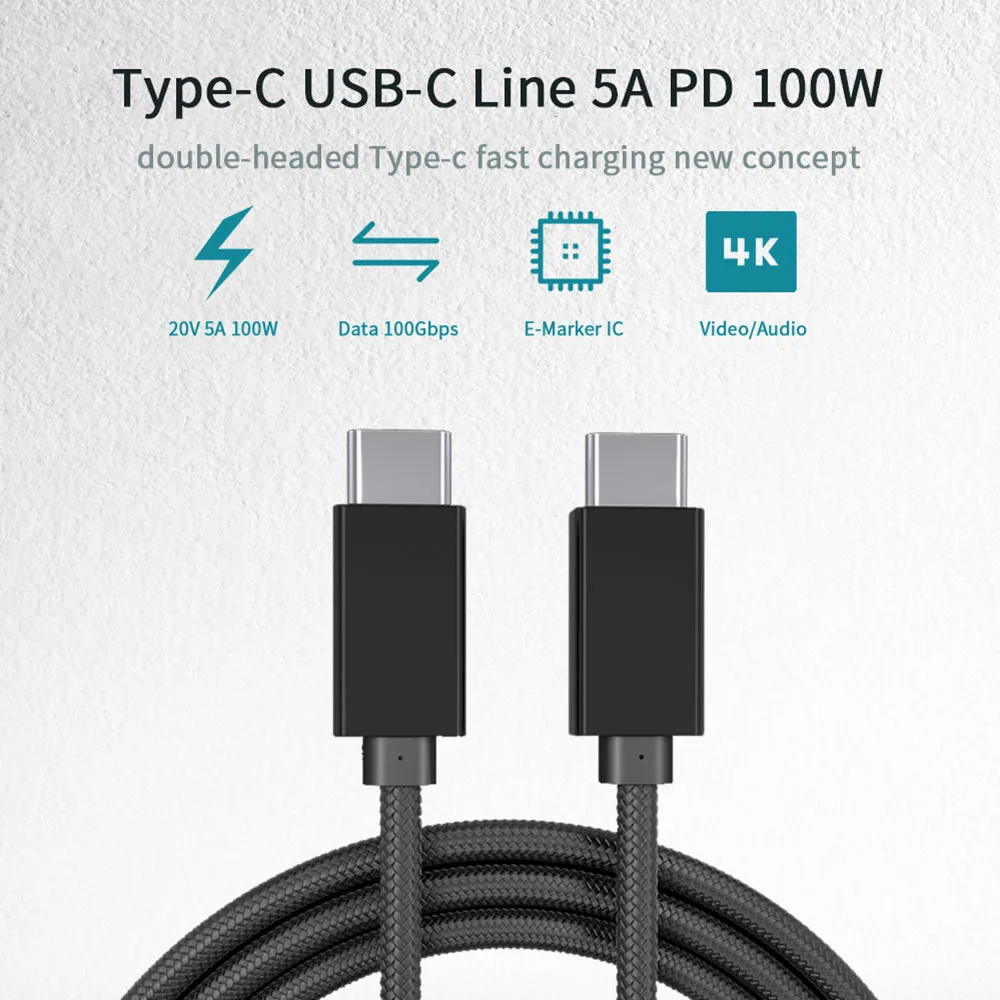 Кабель USB Type C 3 1 5A 100 Вт PD для быстрой зарядки Macbook Pro Samsung S9 S8 Note 9 8 Huawei Mate 20 кабель type