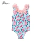 2020 летний купальник для маленьких девочек, купальник с цветочным рисунком арбуза, для плавания, с открытой спиной, бикини с цветочным рисунком, От 6 месяцев до 4 лет