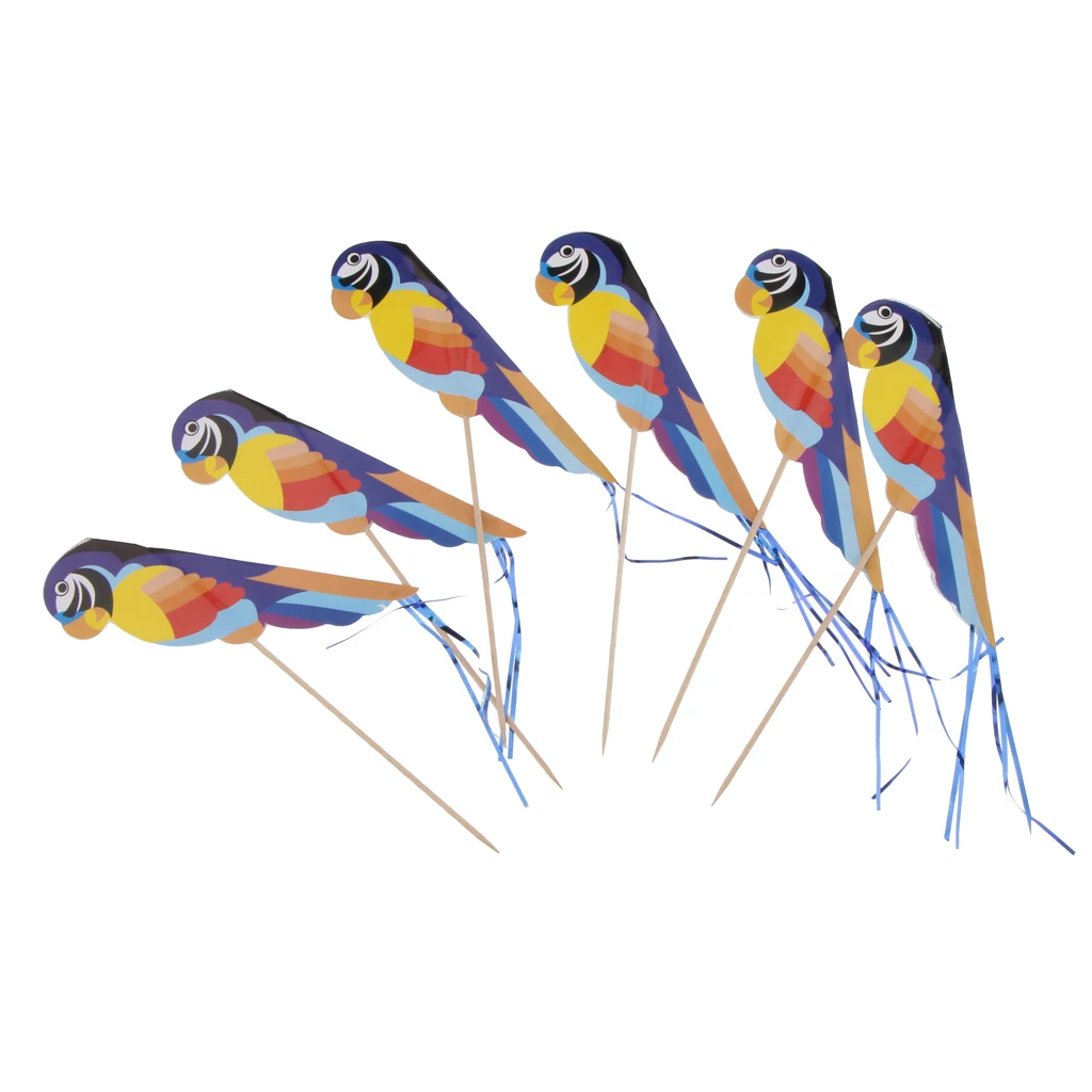 100 шт./компл. Топпер для торта в виде попугаев милые декоративные топперы кексов