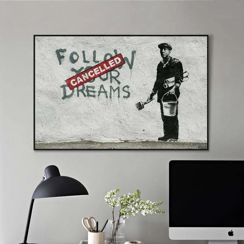 

Banksy Graffiti Art Painting Panda Elephant Abstract Canvas Posters and Prints Modern Wall Cuadros for Living Room Home Decor