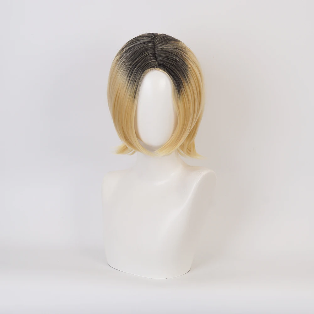 Anime Haikyuu!! Kenma Kozume Cosplay Wig Short Yellow Costume Wigs Halloween Costumes Hair wig Cap High School Volleyball Club |