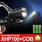 Самый мощный светодиодный налобный фонарь 18650, перезаряжаемый светодиодный налобный фонарь, фонарь XHP100 XHP90.2, USB, налсветильник фонарь, фонарь для рыбалки, лампа