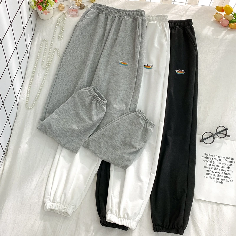

2020 Autumn New Loose Tappered Sports High Waist Casual Slimming Harem Pants Female Student Trousers
