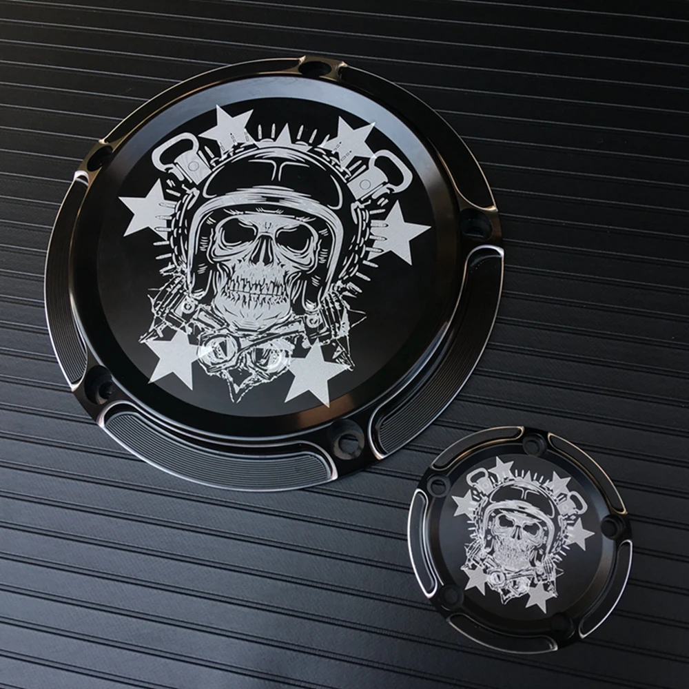 Крышка двигателя контрастные CNC Дерби таймер для Harley Touring Electra Glide Road King Dyna Softail