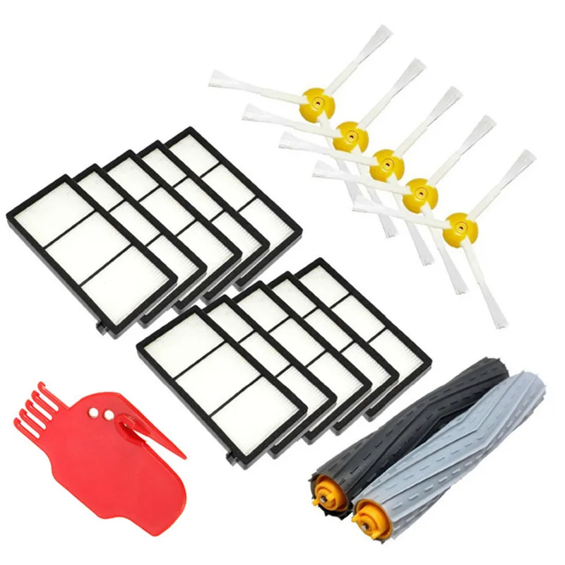 

Tangle-Free Debris Extractor Set & Side Brushes & Hepa Filters Replacement For iRobot Roomba 800 Series 870 880 900 Series 980