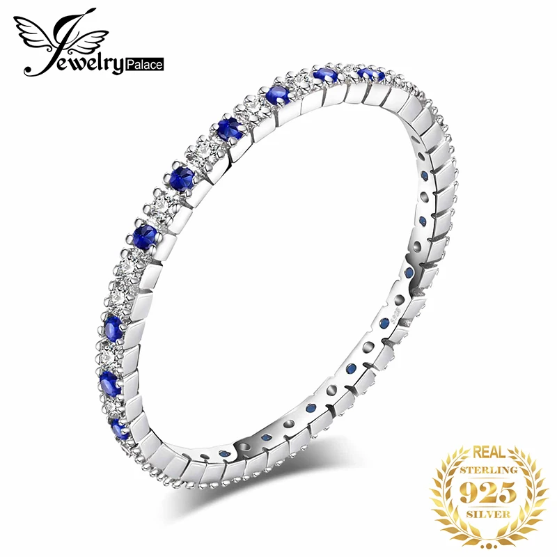 Jewelrypalace Классический круглый создан синий шпинель обручальное Кольца для Для