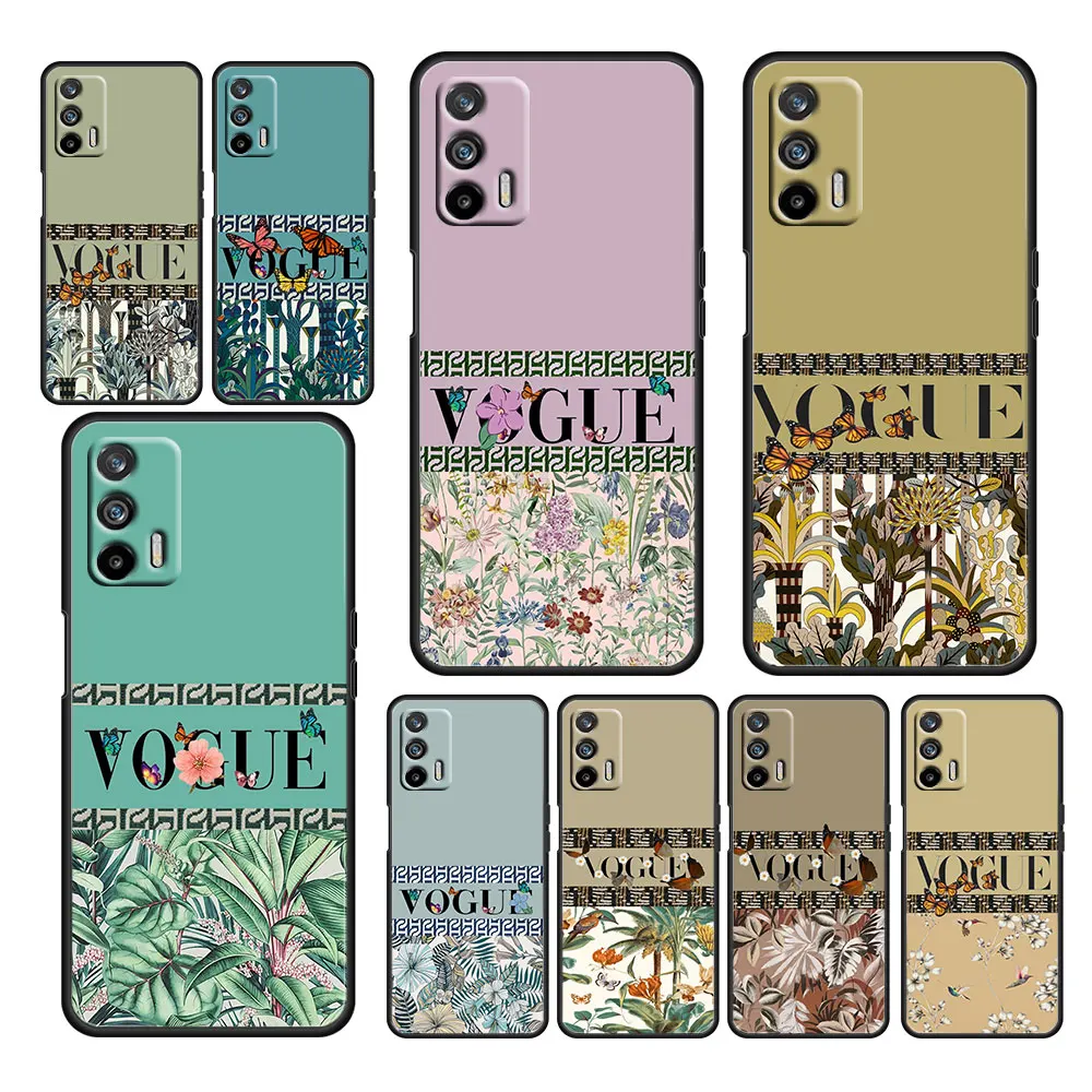 

Vo fashion gues Soft Shockproof Black Phone Case For OPPO Realme Q3 Q2 V15 V3 X50 X7 X3 X2 XT Pro 5G Coque