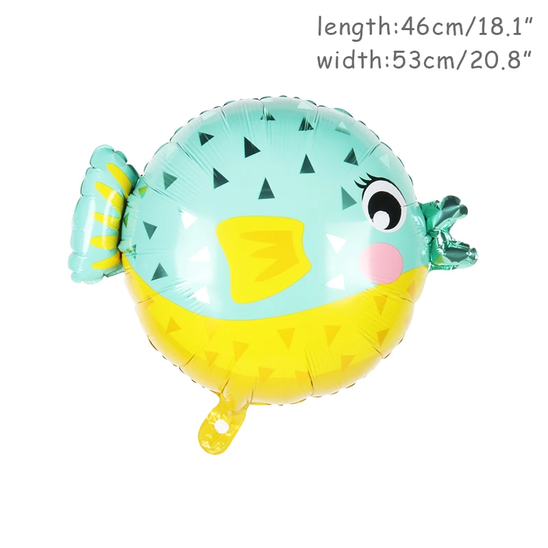 

44pcs Under Sea Ocean World Animal Balloons Blue number balloon Sea Party Theme Kids happy Birthday Party Decoration Baby Shower