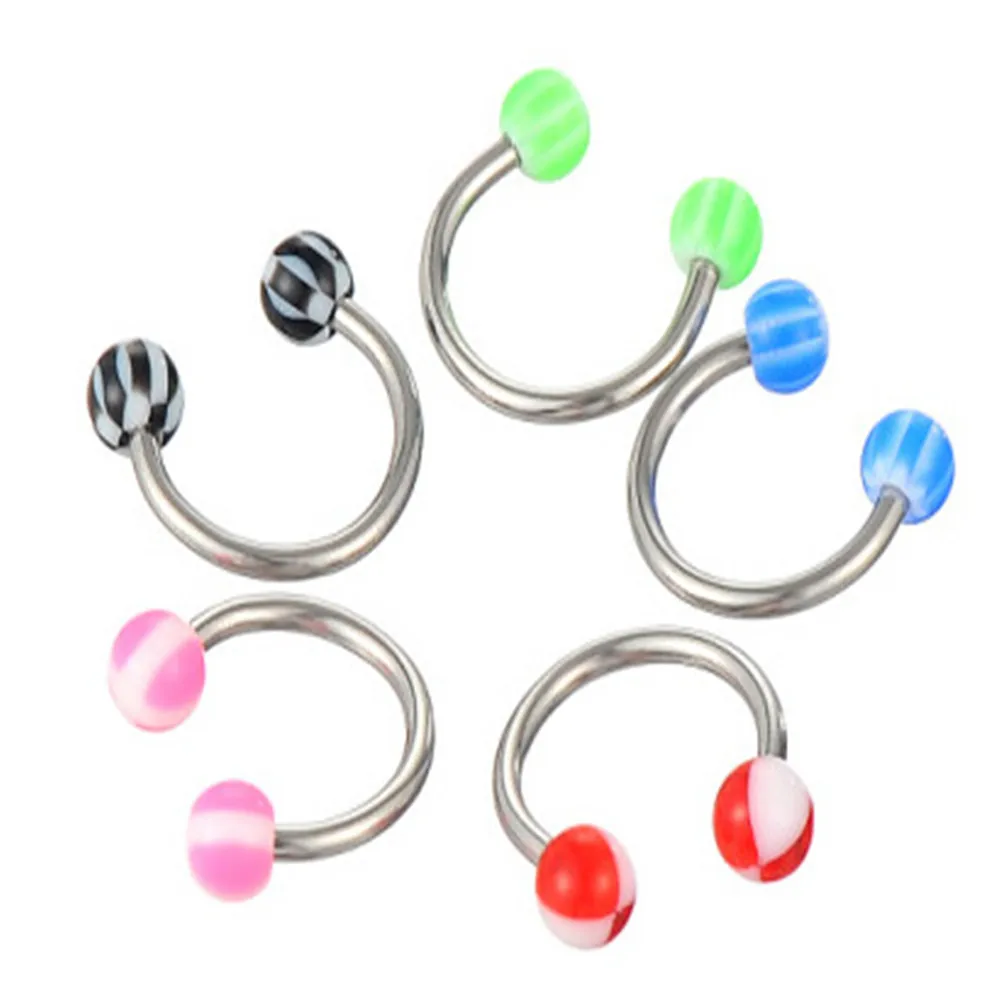 8 шт. УФ Красочные смешанные губ ногтей Стержень Универсальный кольца для носа