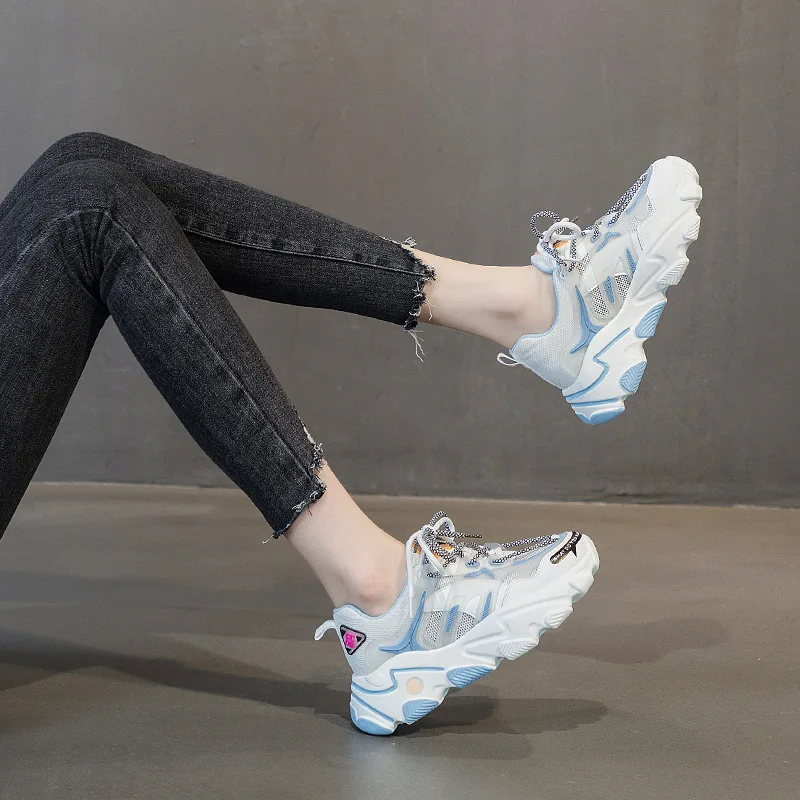 

2021 Summer Leather Dad Shoes Female Korean Version Of The Wild Thick-Soled ComforTable Shallow Mouth Casual Women's Shoes Trend