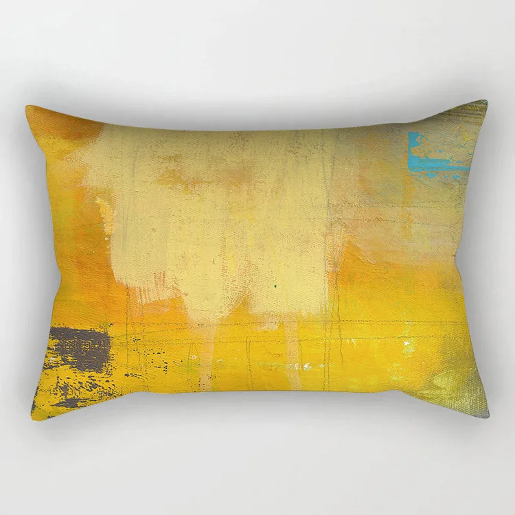 

Geometric Rectangle Cushion Cover Yellow Pillow Covers Polyester 30x50 Decorative Sofa Cushions Throw Pillows Pillowcases