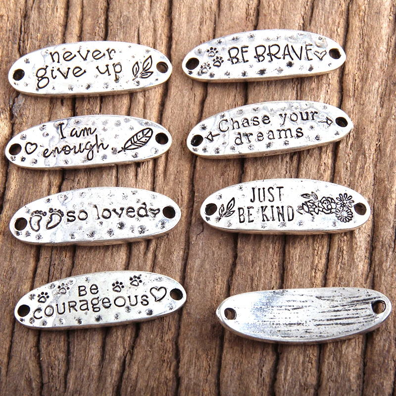 

New ! Alloy lucky Words letter 1cm x 3cm charm Links pendant for DIY making different jewelry