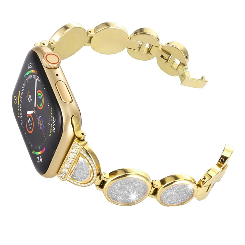 

Металлический ремешок для Apple Watch 6 5 4 3 2 1 SE 44 мм 40 мм, браслет из нержавеющей стали с сыпучим песком для iwatch band 42 мм 38 мм