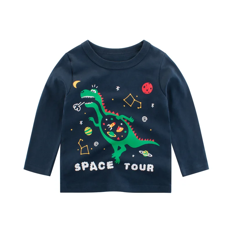 100% Cotton Kids T-shirts 2021 Boys Girls Cute Cartoon Long Sleeve Tees Tops Autumn Winter Sweatshirts for Children Boy T Shirts | Детская