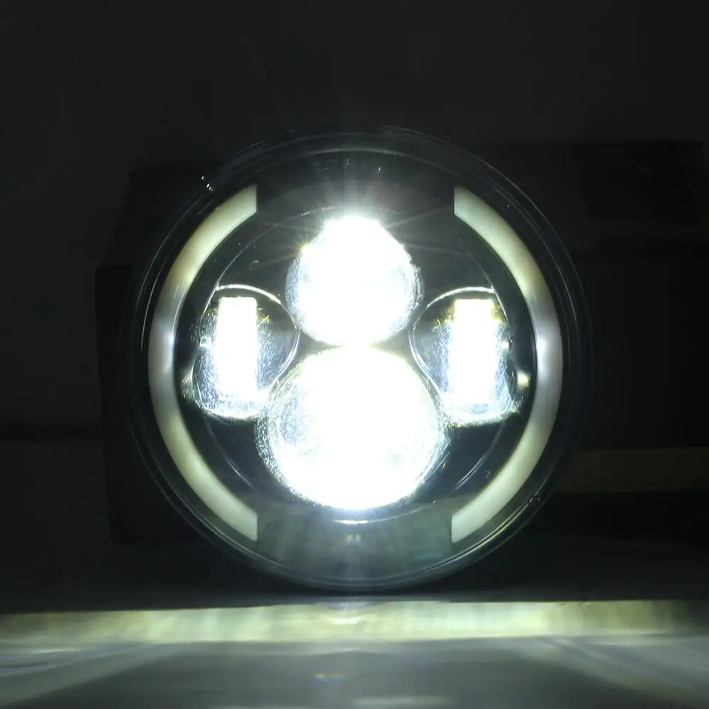 

2pcs For Jeep Wrangler JK LJ TJ CJ 7 Inch Round LED Headlights Halo Angle Eyes