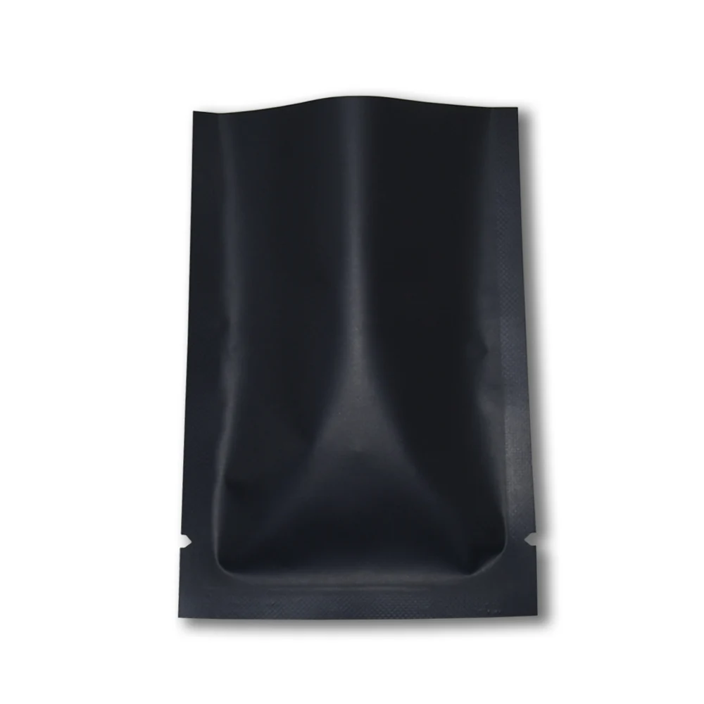 

200pcs/lot 6x9cm Black Frosted Surface Open Top Mylar Foil Vacuum Food Storage Bag Reclosable Aluminum Foil Packaging Bags