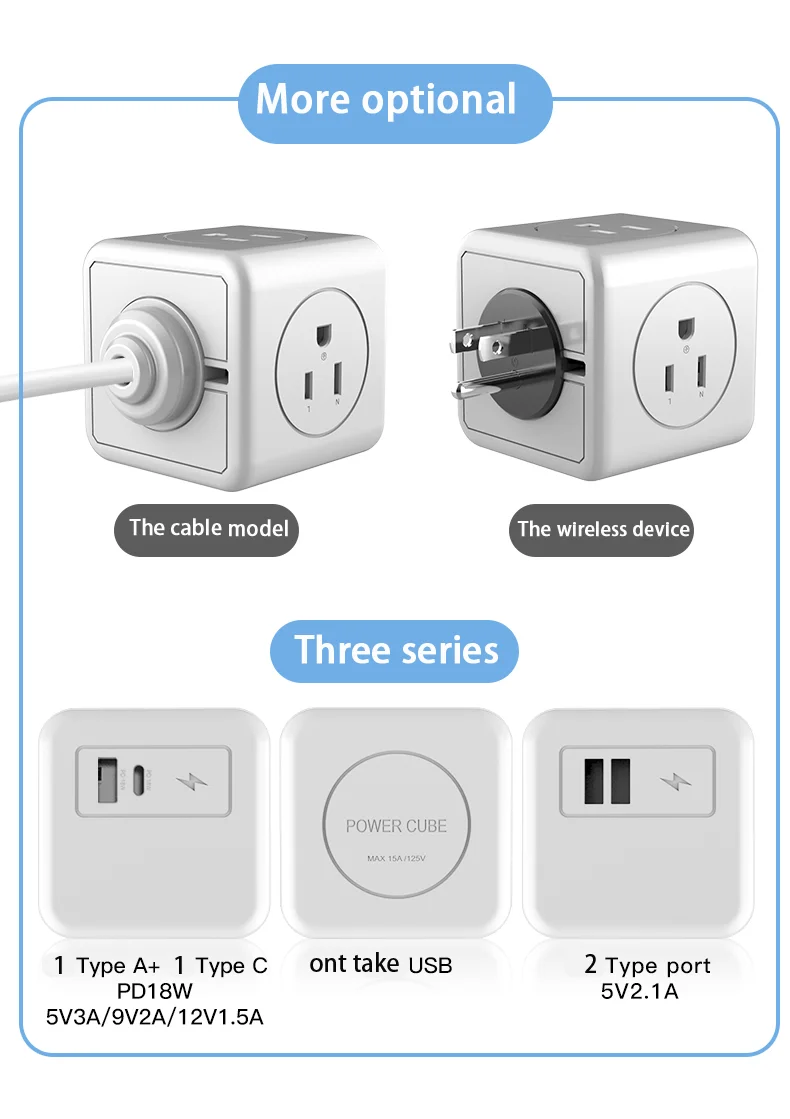American Rubik's Cube USB socket American standard multi-function socket