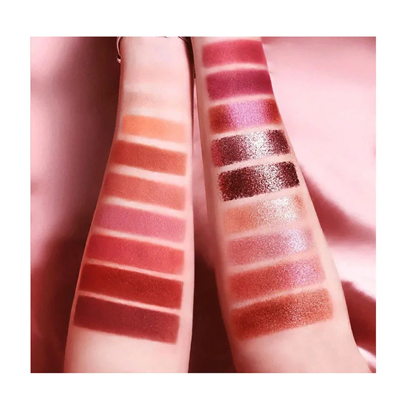 Палитра теней для век 18 цветов нюдовые блестящие матовые мерцающие долговечные