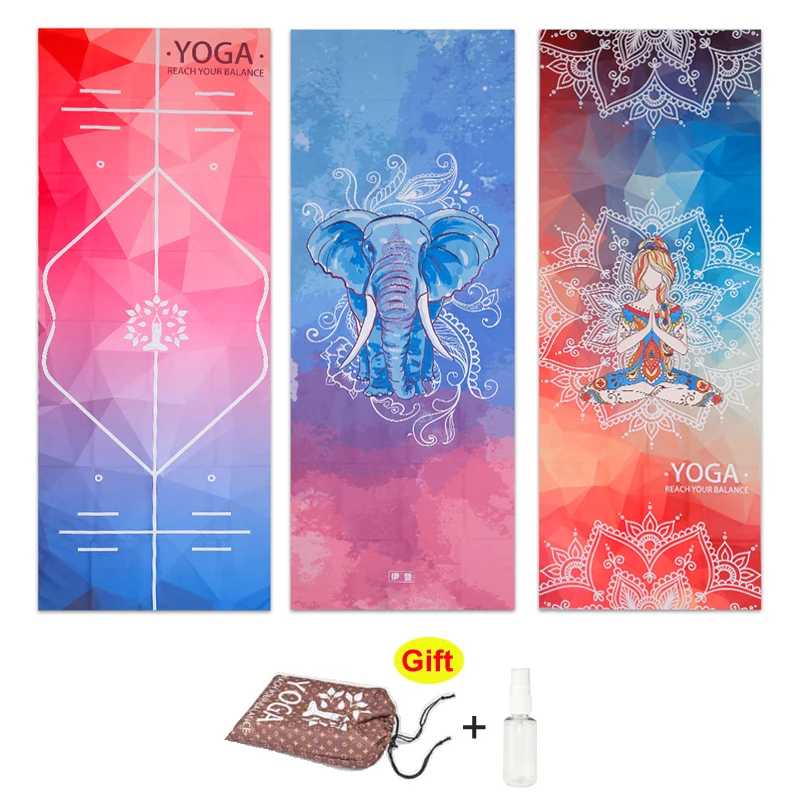 

Printed Yoga Mat Towel Microfiber Absorb Sweat Yoga Towel Silica Gel Non-slip 183*65 cm Yoga Blanket Fitness Pilates Mat Cover