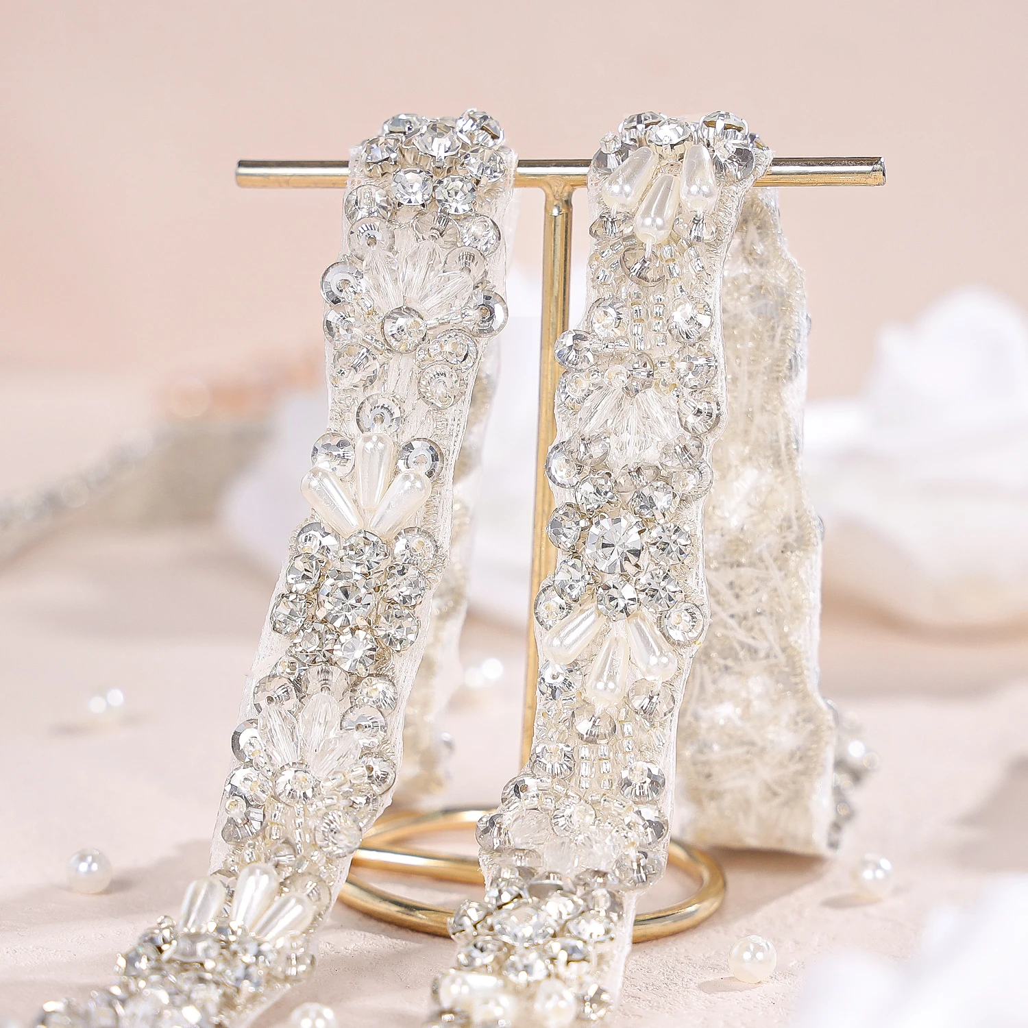 

New 1Yard Handmade Rhinestones Bridal Belt Diamond Wedding Dress Belt With Crystal Wedding Sash For Wedding Dress Accessories