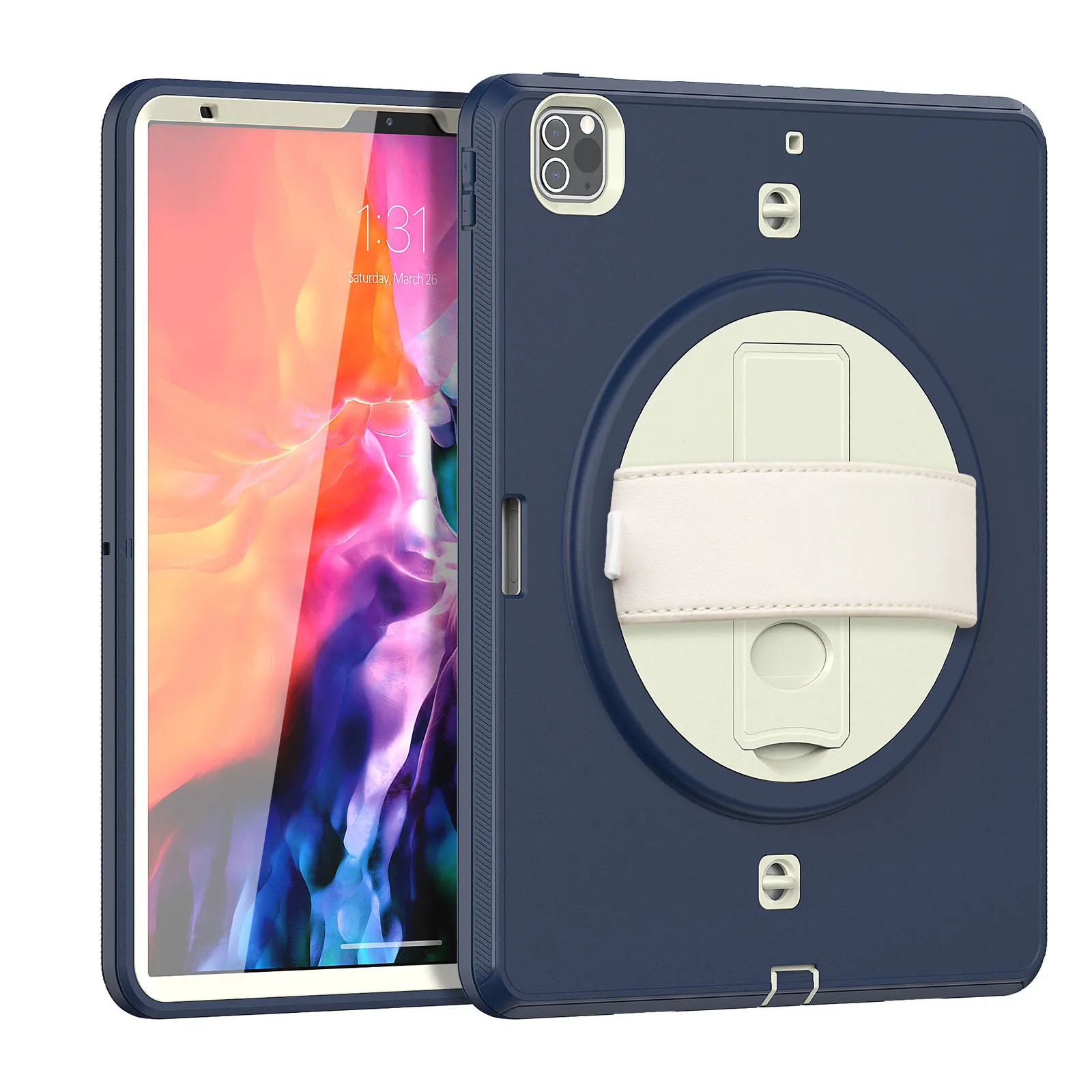 

Чехол для iPad Pro 12,9 11 Air4 10,9 10,5 10,2 2021 2020 с держателем для карандашей, ручной держатель на плечо, противоударный чехол из ТПУ с защитой от падения