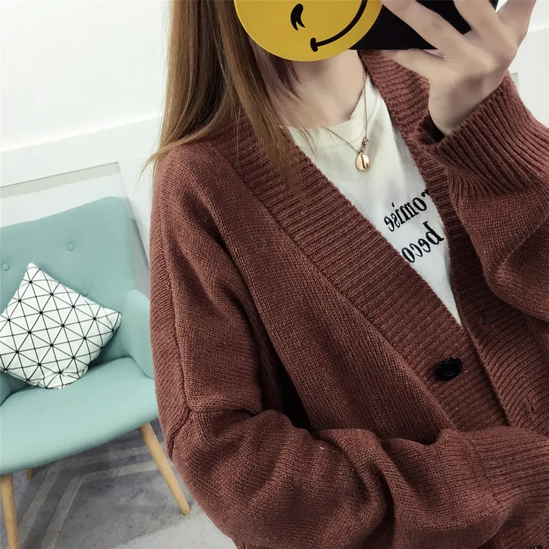 2019Autumn Winter Batwing long Sleeve Knitwear Cardigan Women smooth Knitted Sweater pocket design Cardigan Female Jumper Coat