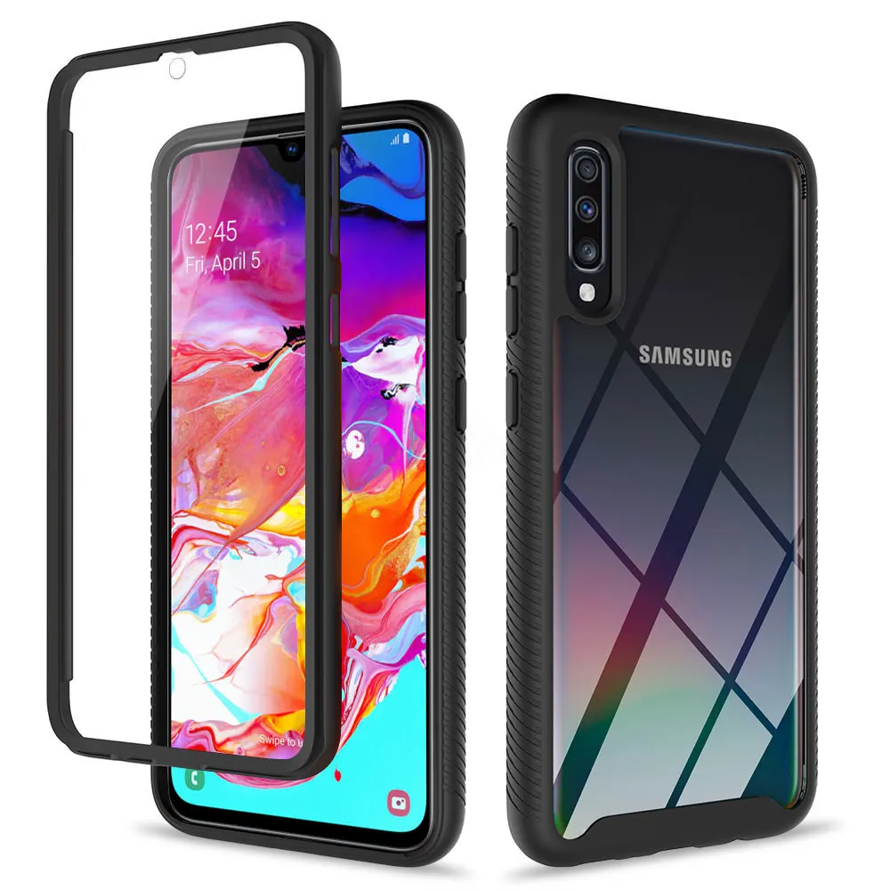 360 Броня Мягкий Бамперный Чехол для Samsung Galaxy A71 A51 A41 A70 A50 A21s A12 A52 S21 Ultra S20 FE 5G Пленка на экране Clear Full Cover on.