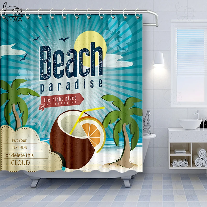 Шторы для душа Vixm Tiki Деревянные Планки стен стилизованные Коктейльные занавески