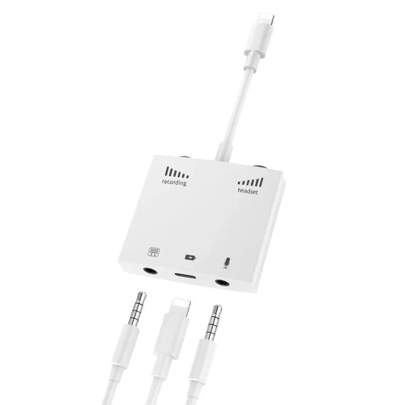 Адаптер для сетевой трансляции iPhone Lightning звуковая карта Аудио гарнитура микрофон