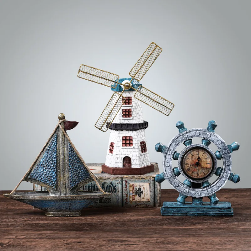 

European Creative Mini retro resin Decoration Old Furniture buildings Crafts Big Ben Figurines & Miniatures gift home decoration