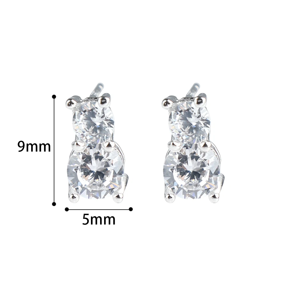 1 пара хрустальных сережек Красивые посеребренные модные циркониевые