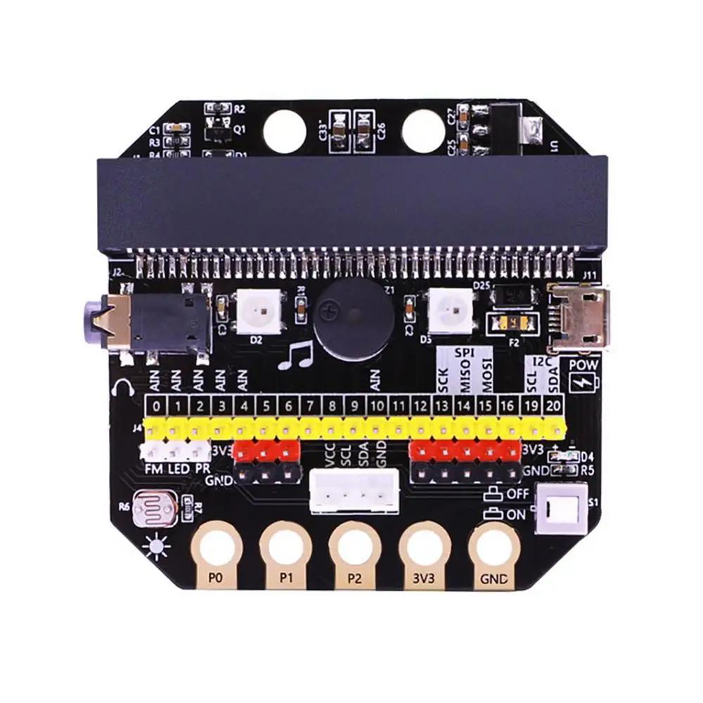 Для Micro:bit Basic:Bit IO Плата расширения горизонтального типа Pinboard Microbit Python макетная