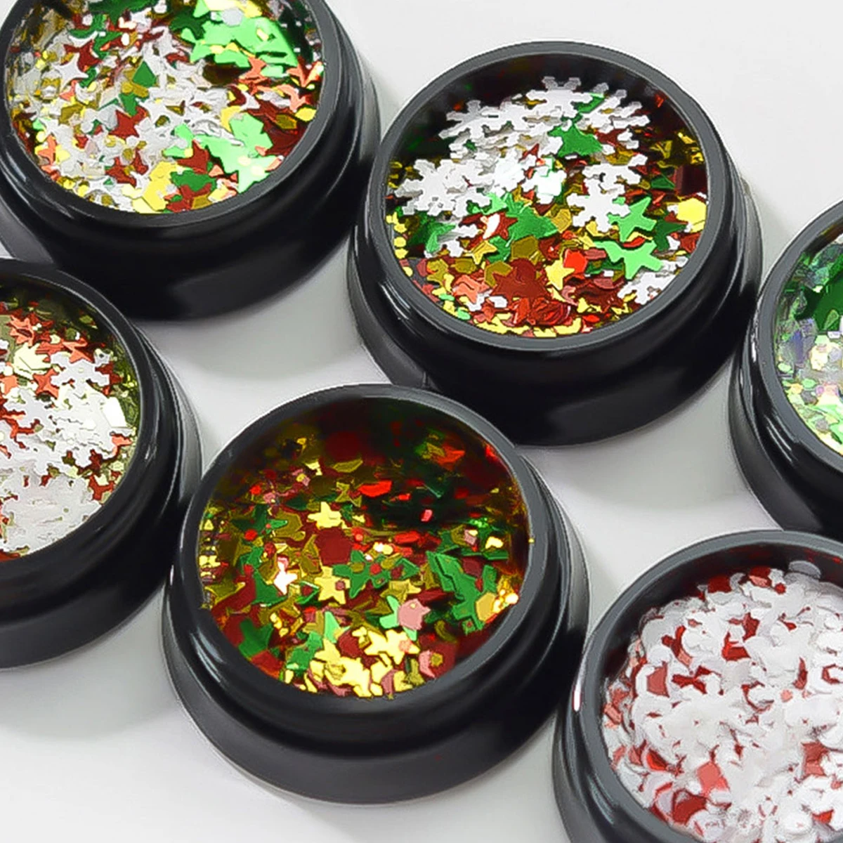 

3D Nail Glitter Sequins Nail Art Christmas Decorations Hollow Ultrathin Holographic Snowflake Tree Star DIY Nail Art Accessories