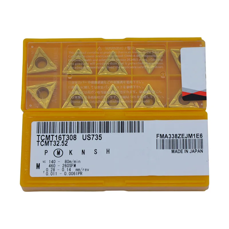 10 штук упак. TCMT16T308 US735 tcmt32 52 CNC карбидные вставки станки режущие