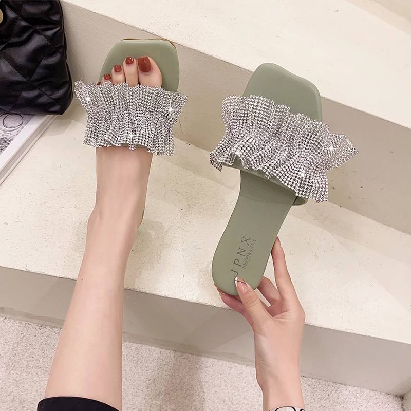 

Beach Shoes Slippers Casual Slipers Women Slides Sabot Luxury Flat 2021 PU Rubber Female Shoes Womens Slippers Outdoor Slides Fa