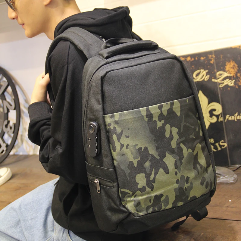 Деловая Повседневная сумка с замком паролем для мужчин и женщин рюкзак