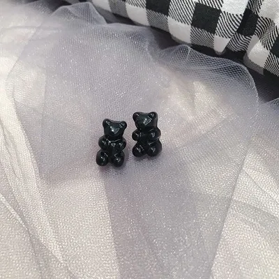HZ Новинка милая Цветная Акриловая заколка для волос Gummy Bear заколки для волос аксессуары для волос для женщин девочек детей - Цвет: 38 Stud earring