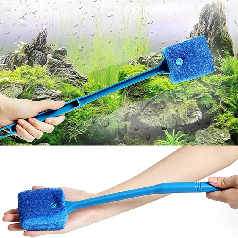 

2 Head Cleaning Brush Plastic Sponge Aquarium Glass Algae Cleaner Glass Plant Aquarium Fish Tank Aquarium Accessories