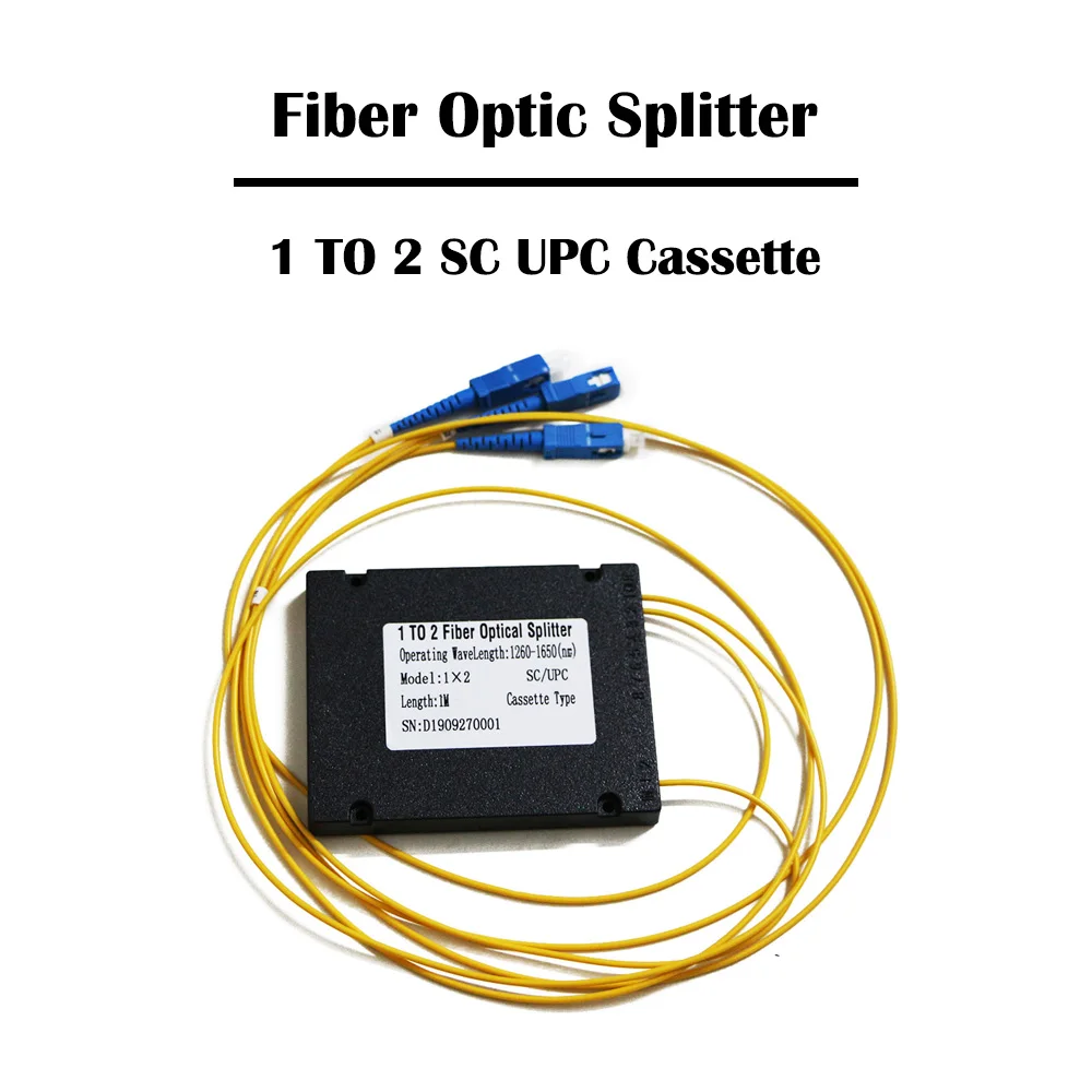 Волоконно-оптический сплиттер SC UPC PLC от 1 до 2 кассета ABS тип 1/2/5 шт./партия SM