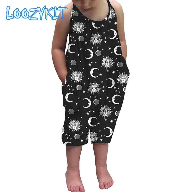 

Children Print Strap Loose and Comfortable Jumpsuit Piece Pants