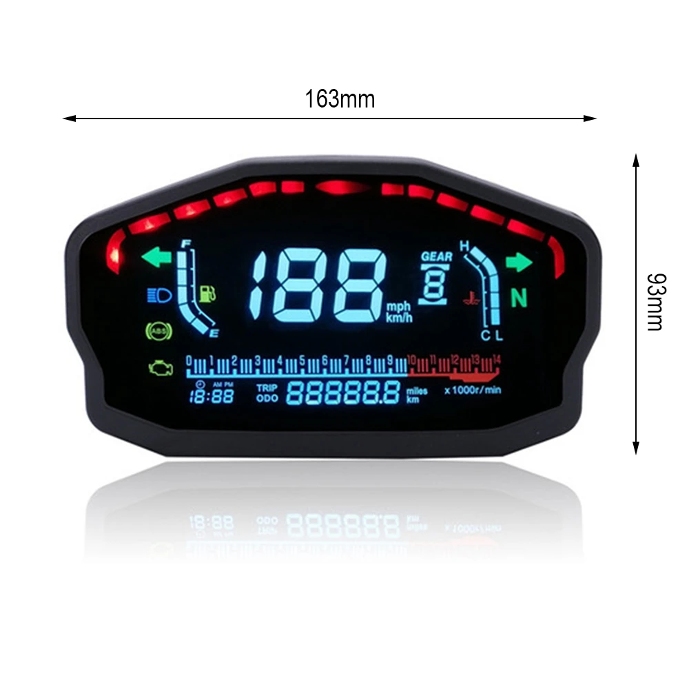 

Motorcycle LCD Speedometer Waterproof Digital Odometer Motorbike Car Boat ATV UTV Caravans with LED Backlight for 12V