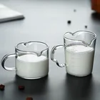 Стеклянный молочный кувшин 70 мл с двойным носиком, кружка для кофе, крема, соуса, бариста, крафт-кувшин для кофе, латте, капучино, взбивания молока