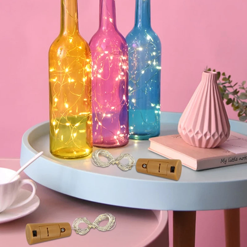 

Cork Lights for Wine Bottle, Wine Bottle Lights 12 Pack 6.5ft 20 LED Wine Cork String Lights for Glass Mason Jar Fairy Lights Ba