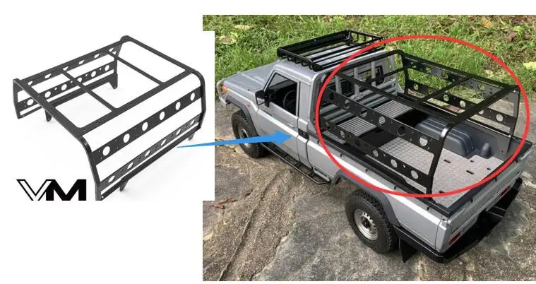 roll cage Резиновое зеркало заднего вида/роликовая клетка/багаж/бампер/подножка/переднее крыло/батарейный блок для killerbody 1/10 весы Toyota Land Cruiser LC70 Body BOOMRACING BRX01 4x4 гусеничный грузовик - Цвет: roll cage