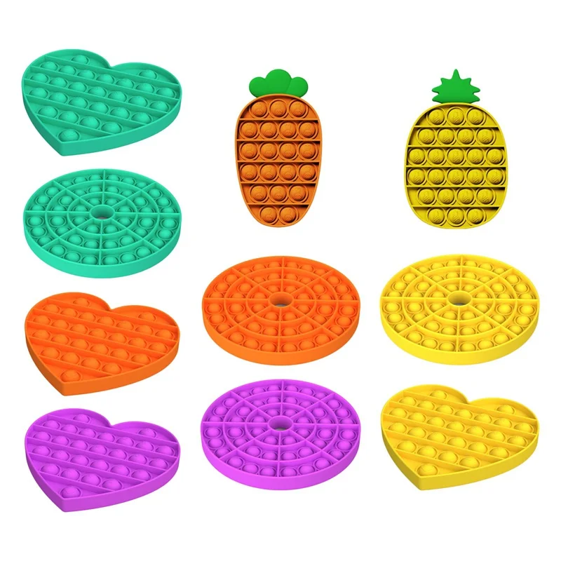 

Fidget Toy Push Bubble Decompression Toy Adult Children Heart-shaped Hollow Circle Sensory Squeeze Silicone Toy