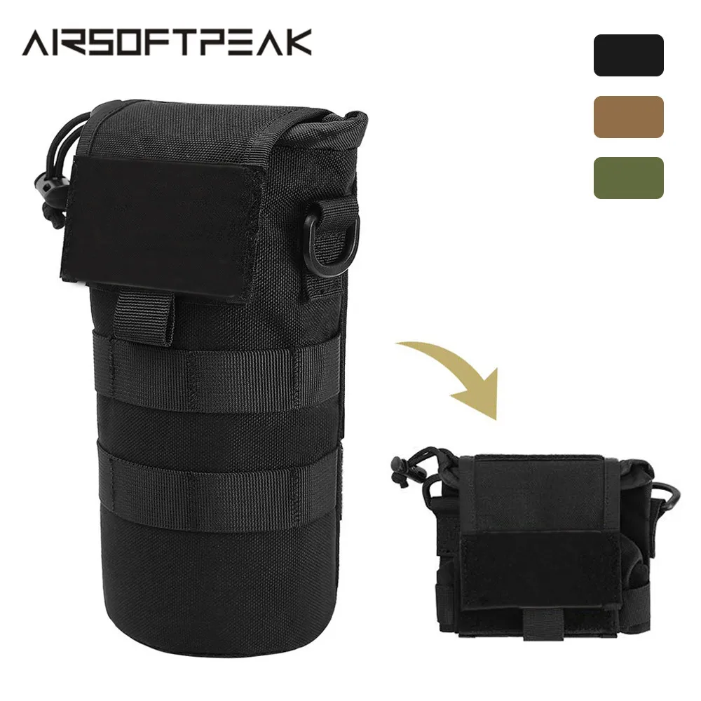 

Tactical Water Bottle Pouch 1000D Mylon Molle Pouches Water Bottle Holder Bag Travel Camping Hunting Kettles Used on Backpack