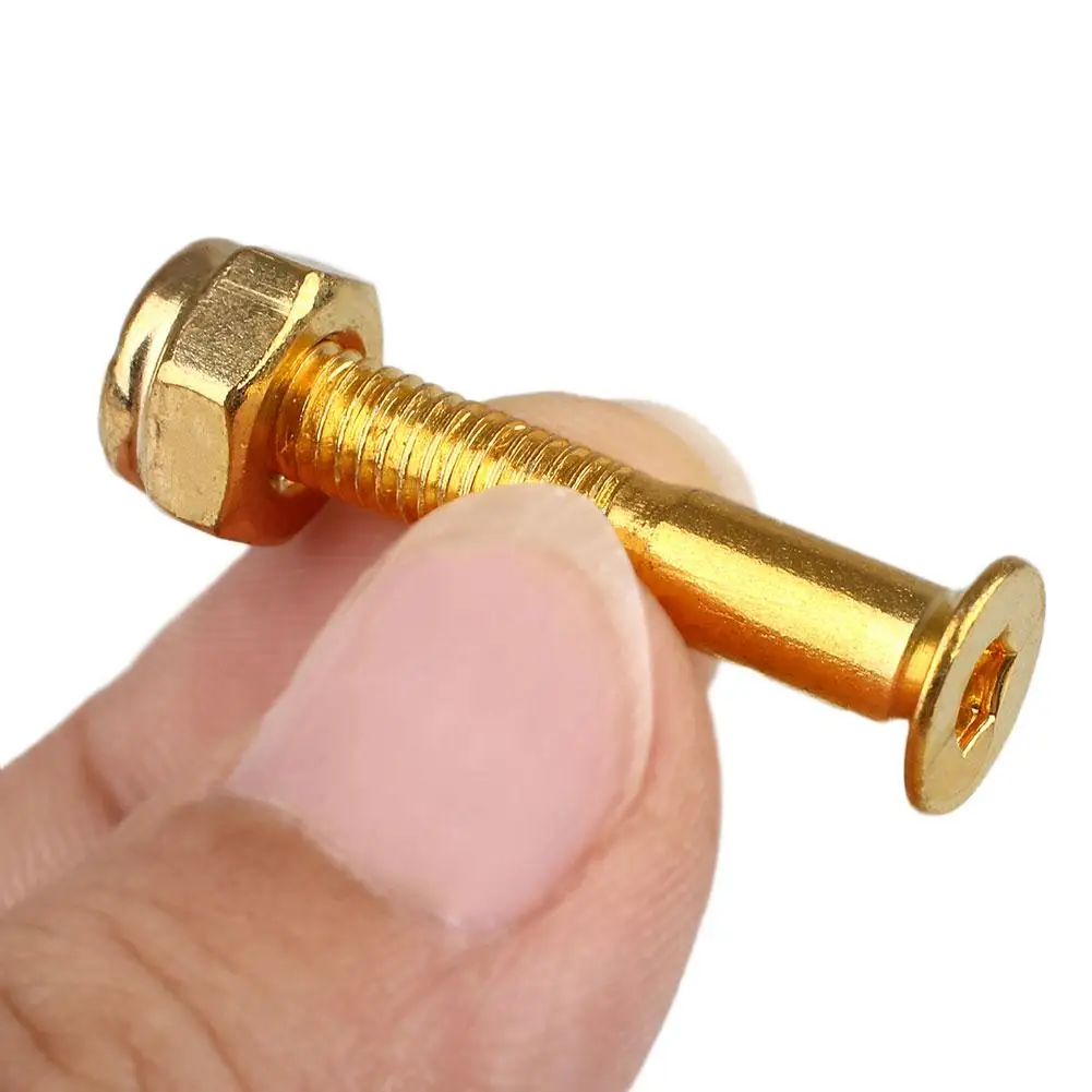 

29mm/1.1" Skateboard Deck Hardware Truck Fixing Screw Skateboarding Part Gold
