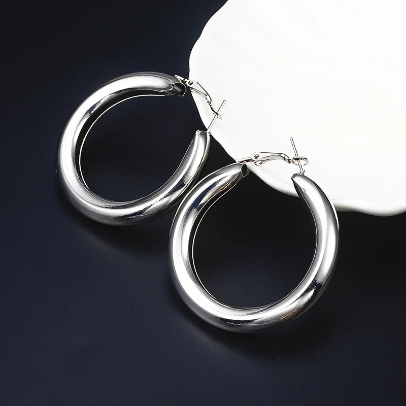 Trendy Big Gold Drop Earrings for Women Statement Circle Geometric Punk Metal Earring Women's Hanging Modern Jewelry | Украшения и