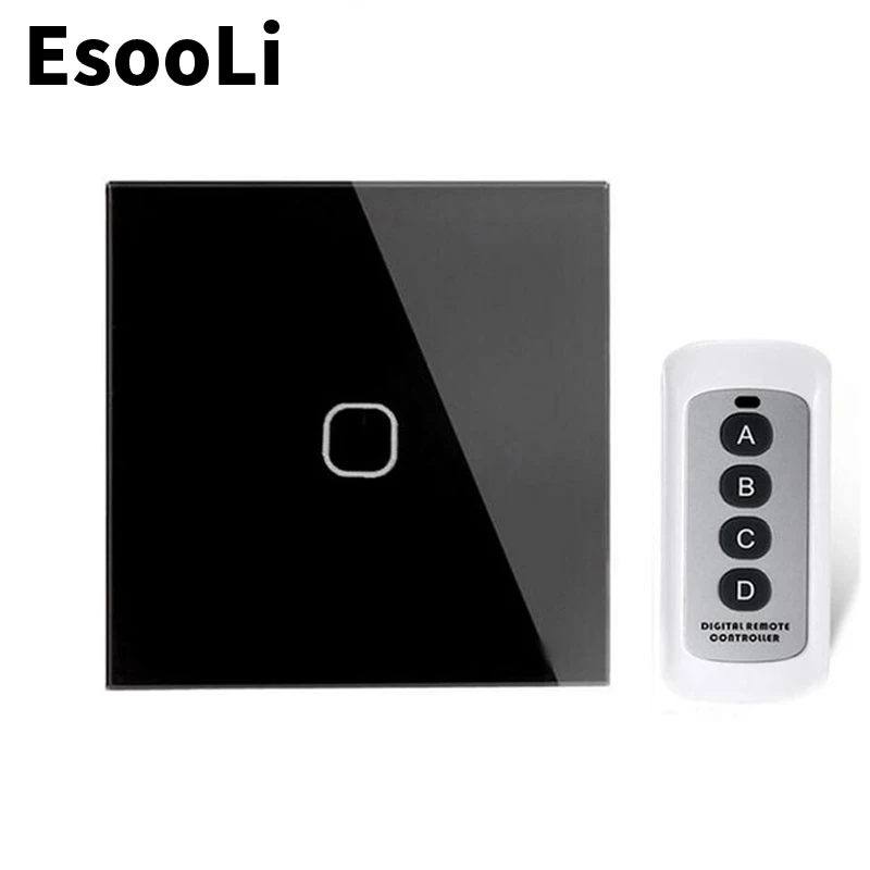 EsooLi Золотой умный выключатель 1/2/3 банды 1 способ ЕС/Великобритания Стандартный